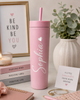 Personalized Floral Skinny Tumbler – Custom Gift Cup